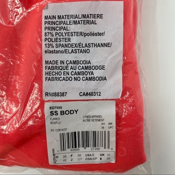 NEW Adidas Originals Neon Short Sleeve Bodysuit - Picture 7 of 8